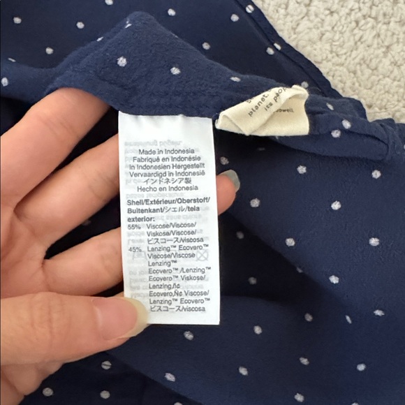 Madewell Navy Midi Skirt with White Polka Dots - Picture 4 of 6